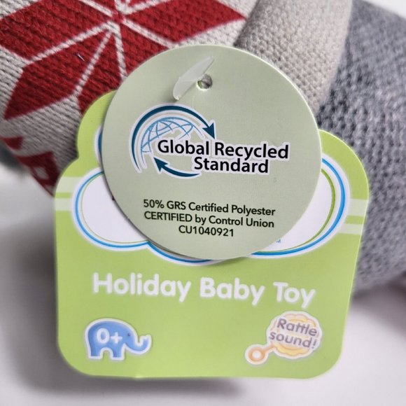 Spark Create Imagine Knit Owl Plush Christmas My First Winter Rattle Crinkle 18" - Picture 14 of 15